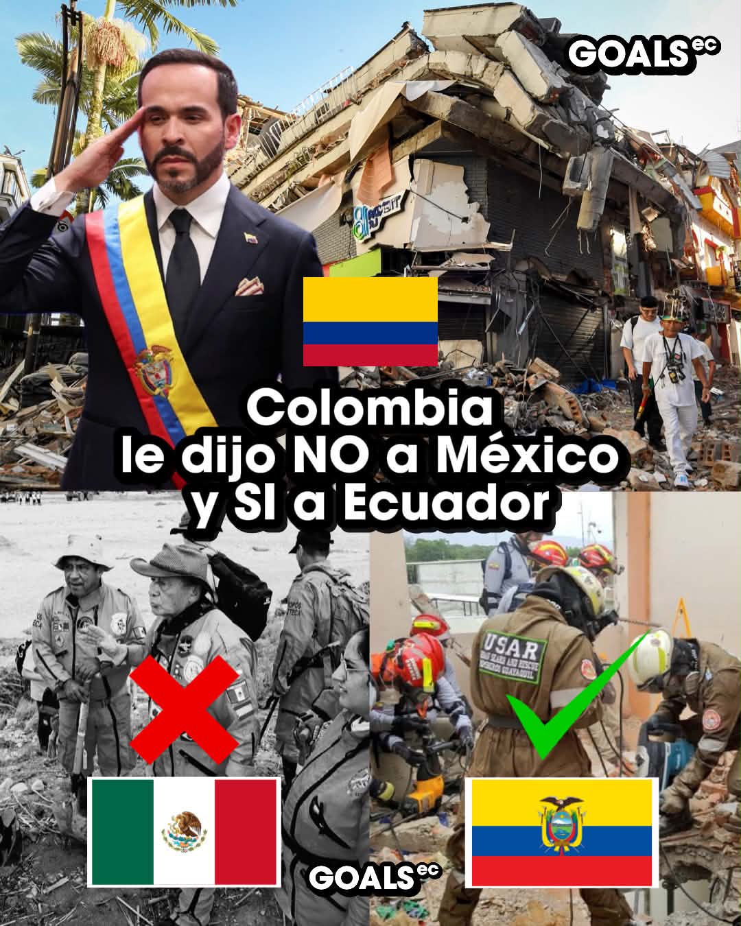 Colombia le dice "no, gracias" a los Topos de México: la polémica que dejó el terremoto de 7.4